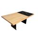 Table basse design Galini Bois clair et Effet marbre Noir