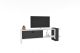 Meuble TV 1 porte kaine 120cm Blanc et Anthracite