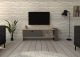 Meuble TV 1 porte kaine 120cm Bois clair et Anthracite