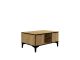 Table basse avec 4 portes basculantes Unana 90x60cm Chêne clair et Noir