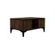 Table basse avec 4 portes basculantes Unana 90x60cm Bois foncé et Noir