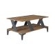 Table basse Goydy 60x100cm Bois foncé et Anthracite