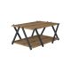 Table basse Hogy 90x60cm Bois foncé et Anthracite