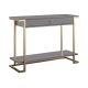 Bureau design 1 tiroir kamella L104cm Bois Gris graphite et Métal Or