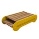 Table basse design Erval L120cm Bois foncé et Jaune