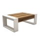 Table basse Maimo L102cm Bois foncé et Blanc