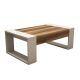 Table basse Maimo L102cm Bois foncé et Blanc crème