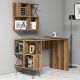 Ensemble bureau et étagère style industriel Officima Bois foncé