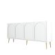 Buffet style minimaliste 4 portes Lyana Blanc et Or