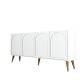 Buffet style minimaliste 4 portes Lyana Blanc et Bois clair