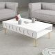 Table basse design Ponzay L105cm Blanc et Or