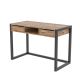 Bureau 2 tiroirs style industriel Oginie L115cm Bois clair et Métal Noir