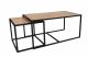 Set de 2 tables gigognes style industriel Genote Métal Noir et Bois Chêne clair