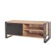 Meuble TV style industriel Senlid L130cm Métal Noir et Bois clair