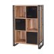 Buffet 3 portes et 3 compartiments Operarius H127cm Métal Noir et Bois Pin foncé