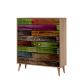 Buffet 4 portes Soho 95x111cm Motif Planches en Bois Multicolore