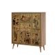 Buffet 4 portes Soho 95x111cm Motif Tableaux vintages, Dames victoriennes Bois Naturel