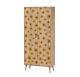 Armoire 2 portes et 1 tiroir Pertha L80cm Bois Motif Fleurs Jaune