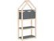 Étagère bibliothèque pour enfant Callini L60xH139cm Anthracite et Bois clair