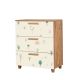 Commode 3 tiroirs Perth L80xH95cm Bois Motif Dessin enfantin d'arbre sur fond Blanc