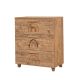 Commode 3 tiroirs Perth L80xH95cm Bois Motif Arcs