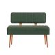 Banquette-coffre capitonnée avec dossier L105cm Molva Bois clair et Tissu Vert foncé