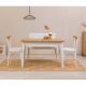 Ensemble 2 chaises, 1 banc et 1 table extensible Iridus Blanc et Bois clair