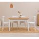 Ensemble 4 chaises Blanc et 1 table extensible Iridus Blanc et Bois clair