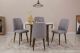 Set table ronde extensible et 4 chaises Malva Bois foncé et Tissu Gris clair