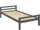 Lit simlpe pour enfant Aliph avec sommier 90x200cm Pin Gris foncé