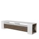 Meuble TV Pariro L155cm Blanc et Bois foncé