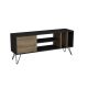 Meuble TV style industriel 1 porte Erva L140cm Bois foncé et Noir