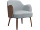 Fauteuil moderne Harion Bois foncé et Tissu bouclette Gris