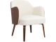 Fauteuil moderne Harion Bois foncé et Tissu Crème