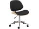 Chaise de bureau design Yoriko Simili Noir et Métal Bois clair