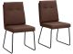 Lot de 2 chaises de salle à manger Airos Tissu Marron et Métal Noir