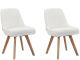 Lot de 2 chaises de salle à manger Radi Tissu bouclette Gris clair et Bois clair