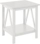 Table d'appoint style campagnard Taliana L51xH57cm Pin massif Blanc