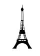 Décoration murale Vigor Tour Eiffel L22xH48cm Métal Noir