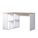 Bureau de coin Viguier L120xH74,8cm Chêne clair et Blanc