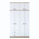 Armoire 8 portes et 2 tiroirs Virro L120cm Bois et Blanc