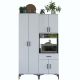 Buffet de cuisine 6 portes, 2 niches et tiroir Ariane L120cm Blanc