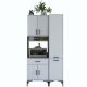 Buffet de cuisine 6 portes, 2 niches et tiroir Ariane L100cm Blanc