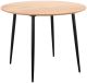 Table à manger ronde Monalia D100cm Chêne clair et Métal Noir