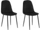 Lot de 2 chaises moderne Jowel Velours et Métal Noir