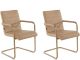 Lot de 2 chaises design Eliza Simili et Métal Beige foncé