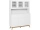 Vaisselier moderne style scandinave avec portes et tiroirs L120cm Skados Blanc