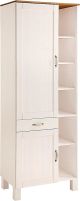 Armoire pour cuisine 2 portes et 1 tiroir Albioz L75cm Pin massif Blanc et Marron miel