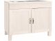 Meuble sous évier de cuisine 2 portes avec évier Albioz L100cm Pin massif Blanc