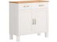 Buffet 2 portes et 2 tiroirs Albioz L85 Pin massif Blanc et Marron miel